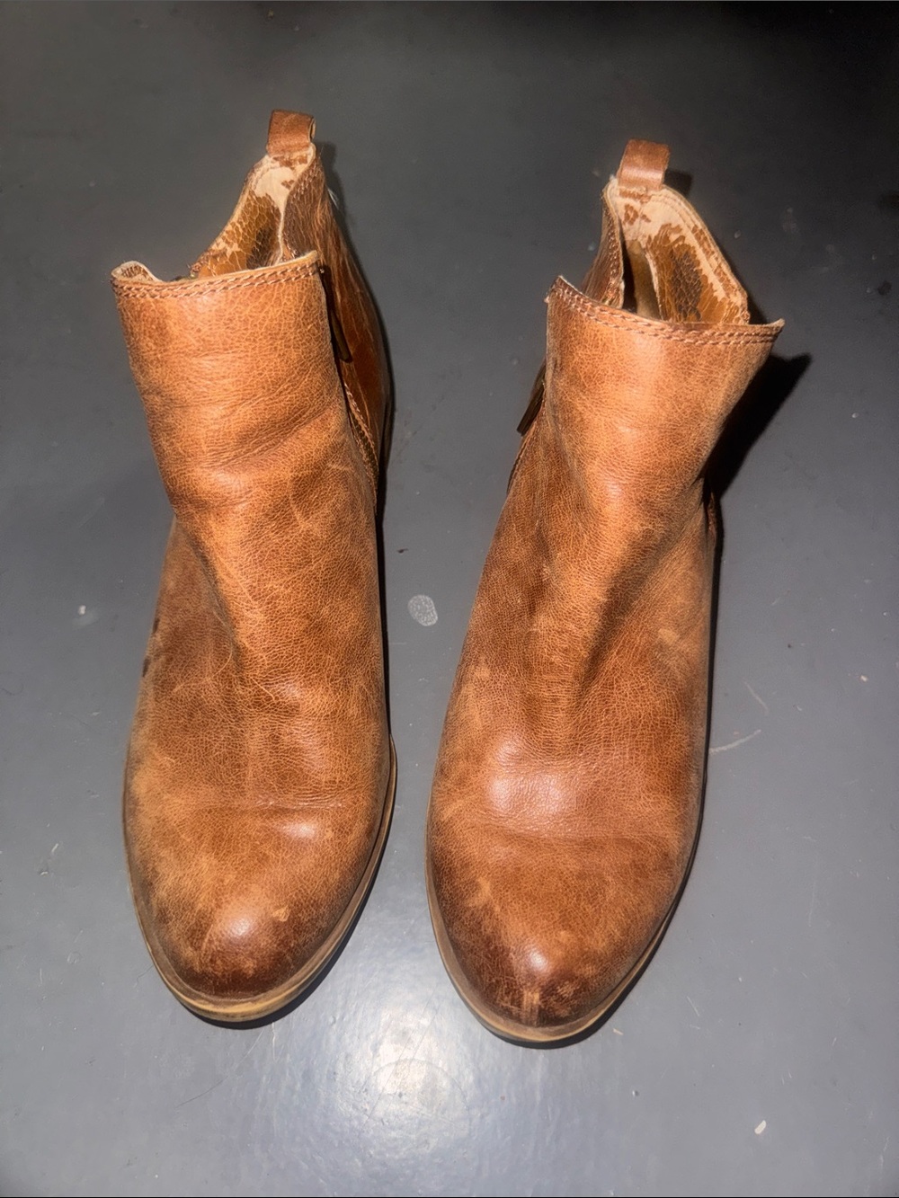 Lucky Brand Cognac Brown Leather Ankle Booties